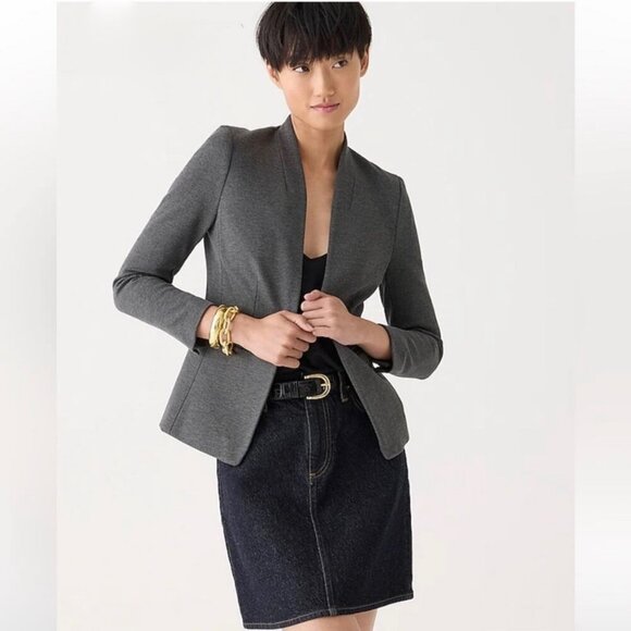 J. Crew Going-Out Blazer in Stretch Twill Career Professional Gray Size 4 - Picture 5 of 11